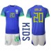 Brasilien Vinicius Junior #20 Replika Babykläder Borta matchkläder barn VM 2022 Korta ärmar (+ Korta byxor)